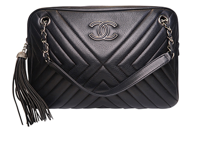 Diagonal chevron camera case, front view